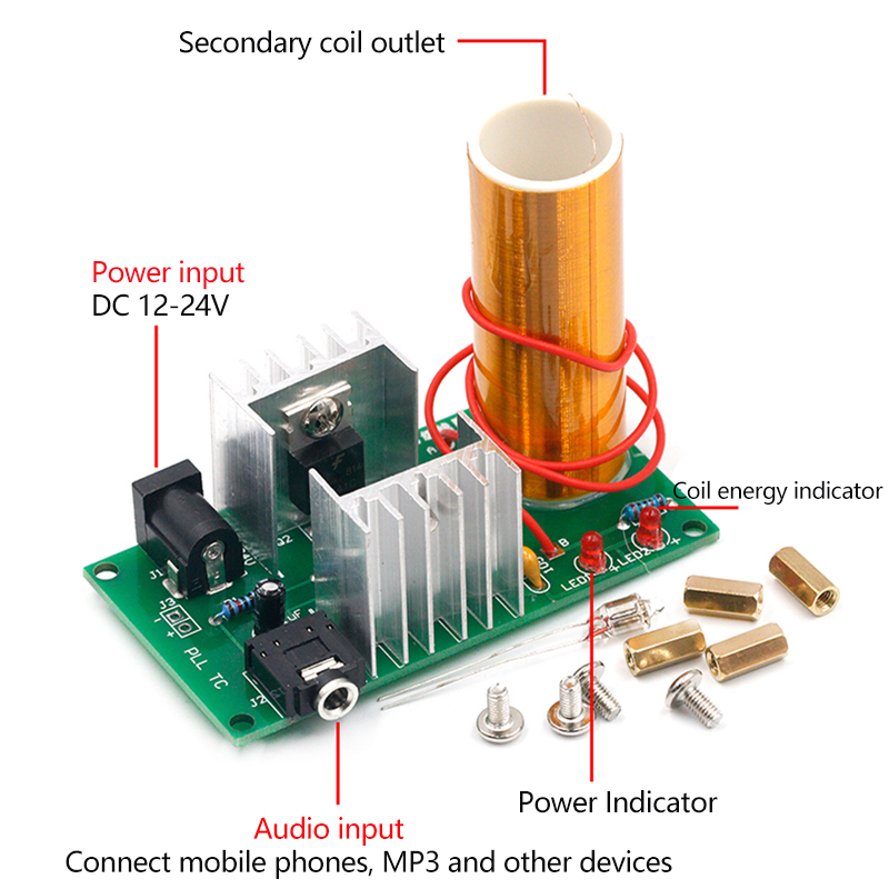 Mini Tesla Coil DIY Electronic - огляд і ціна Coil Building Kit